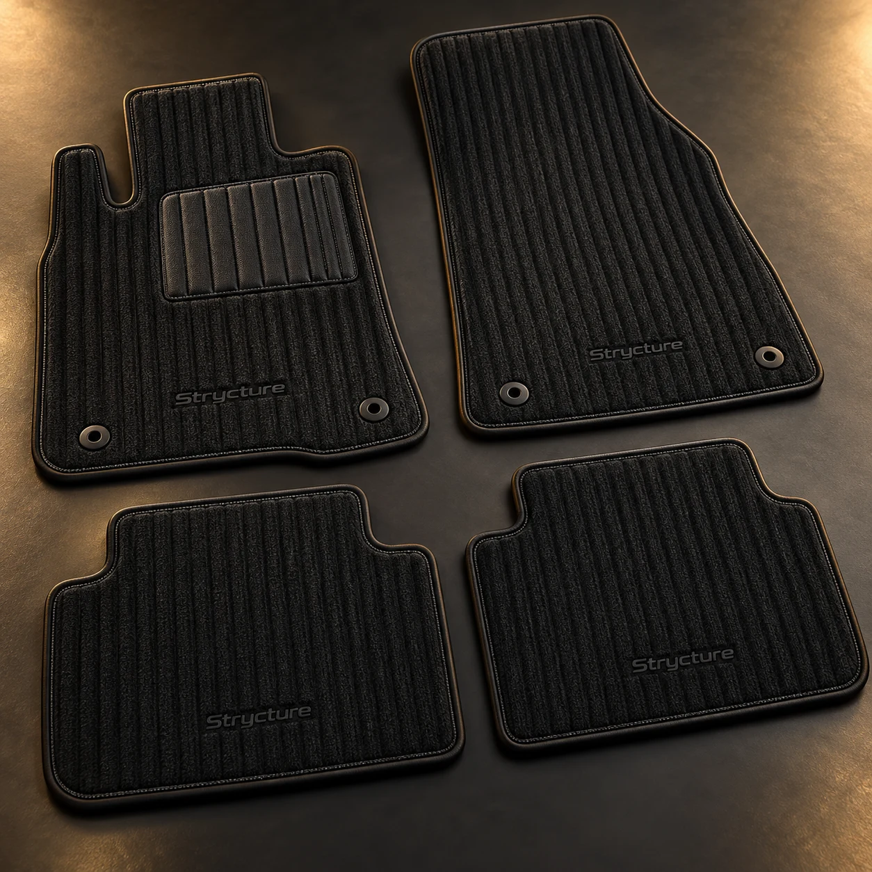 Urban Rib, Onyx black, Four-piece textile set