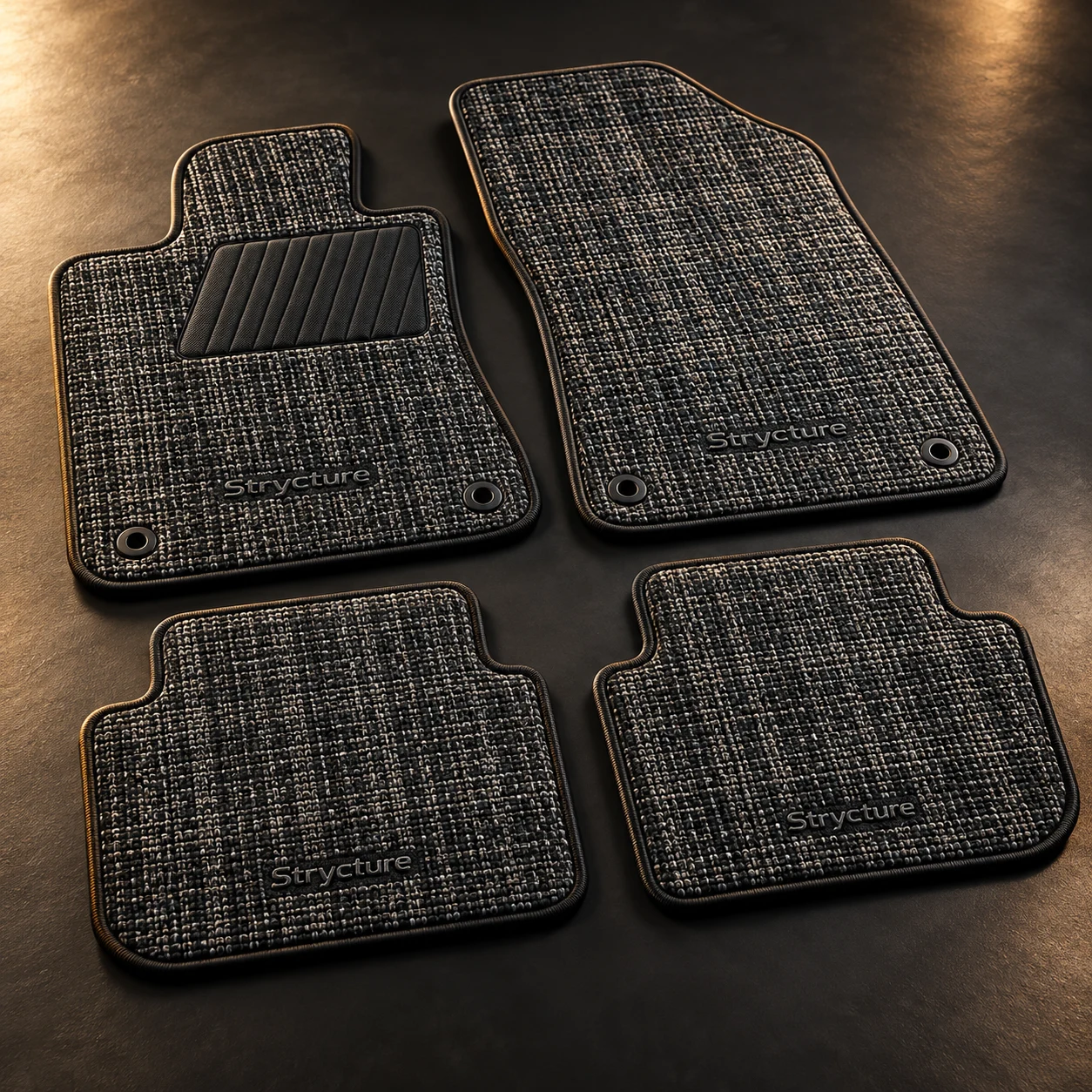 Urban Weave, Grey / black, Four-piece textile set
